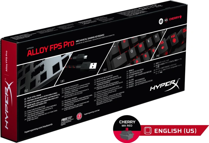 HP HyperX Alloy FPS Pro, MX RED, USB, US