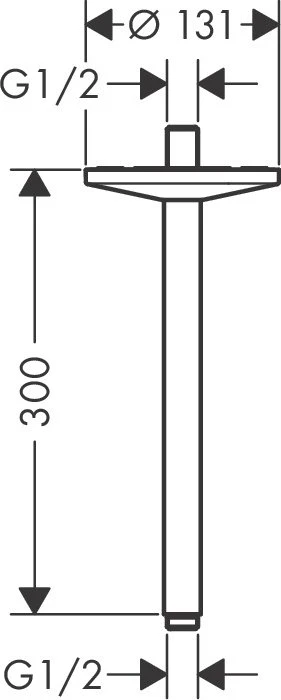 Hansgrohe Axor One 300mm Deckenanschluss für Duschkopf 280 1jet chrom