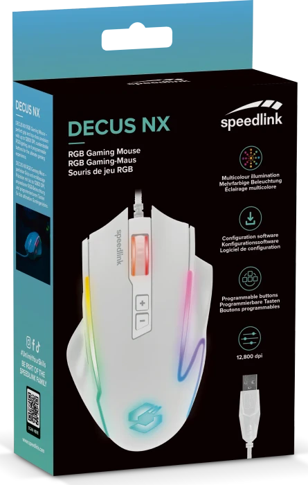 Speedlink Decus NX RGB Gaming Mouse weiß, USB