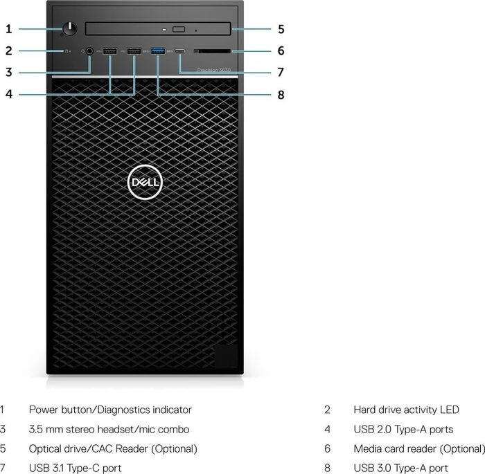 Dell Precision 3630 Tower, Core i7-8700K, 16GB RAM, 512GB SSD, 1TB HDD, Quadro P2000