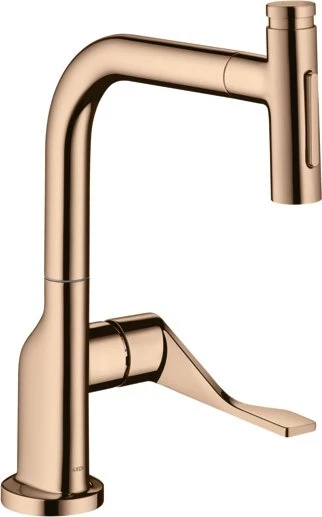 Hansgrohe Axor Citterio Select 230 2jet mit Ausziehauslauf und sBox polished red gold