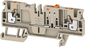 Weidmüller ADT 2.5 2C Prüftrenn-Reihenklemme, PUSH IN, 2.5 mm², 500 V, 20 A, dunkelbeige