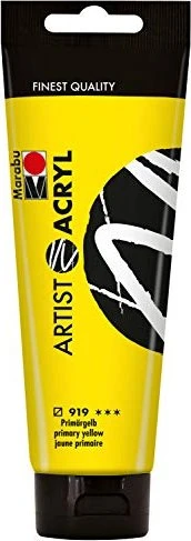 Marabu Artist Acryl Acrylfarbe, primärgelb, 120ml