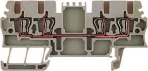 Weidmüller ZDU 1.5/4AN Durchgangs-Reihenklemme, Zugfederanschluss, 1.5 mm², 500 V, 17.5 A, dunkelbeige