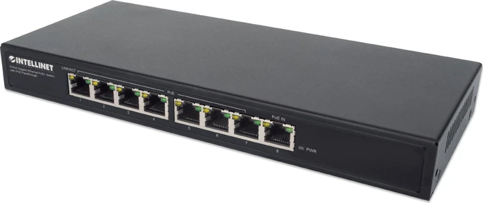 Intellinet Desktop Gigabit Switch, 8x RJ-45, 85W PoE++ PD