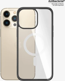 PanzerGlass Clear Case MagSafe AntiBacterial Black Edition für Apple iPhone 14 Pro Max schwarz/transparent