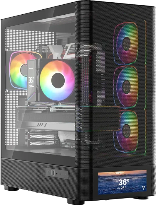 Modecom Volcano AQ500 ARGB Black, Glasfenster
