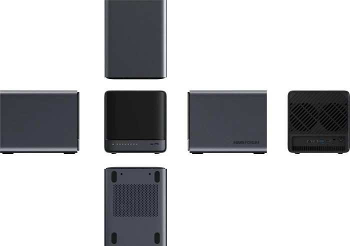 Minisforum AI NAS N5 Max, AMD Ryzen AI Max+ 395, 64GB RAM, 2x RJ-45 10GBase-T, 2x USB4 v2 mit DisplayPort 2.0