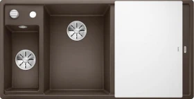 Blanco Axia III 6 S InFino Becken links mit Ablauffernbedienung cafe inkl. Glasschneidebrett