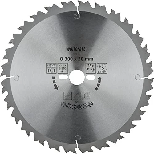 Wolfcraft Serie Grün Kreissägeblatt 28Z, 300x3.2x30mm, 1 Stück