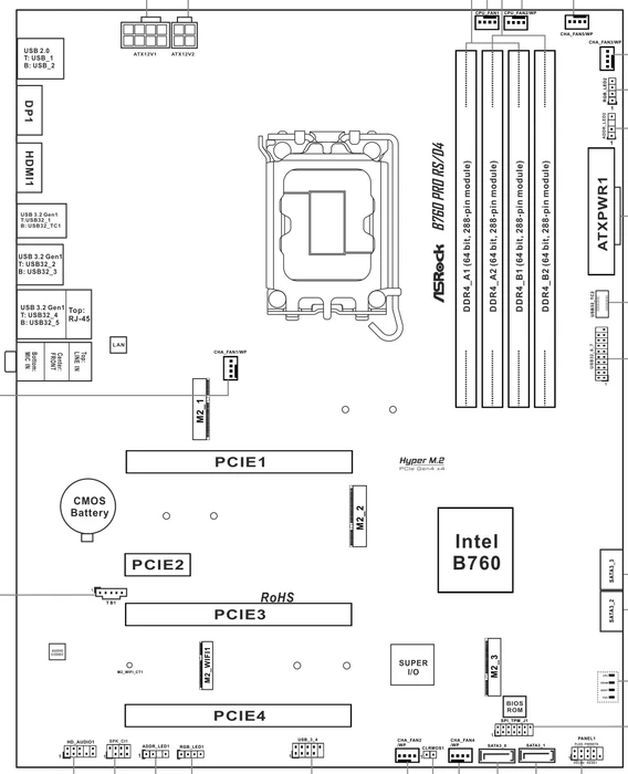 ASRock B760 Pro RS/D4 (Intel 1700)