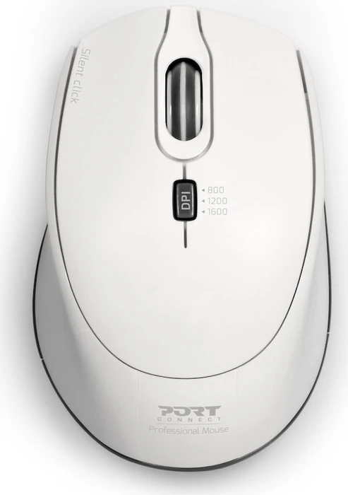 Port Designs Wireless Silent Pro Mouse weiß, USB