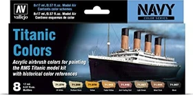 Vallejo Model Air Navy Color Series Titanic Colors Farbset, 8-tlg.