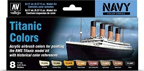 Vallejo Model Air Navy Color Series Titanic Colors Farbset, 8-tlg.
