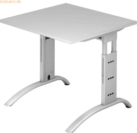 Hammerbacher Ergonomic Plus F-Serie FS08/5 Schreibtisch 80x80cm grau/silber
