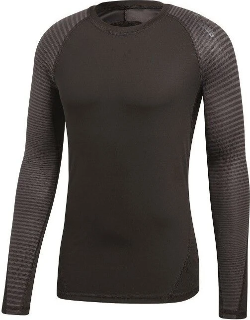 adidas Alphaskin Climawarm Kompressionsshirt langarm dark grey heather/print (Herren)