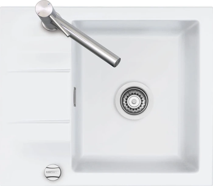 systemceram Genea 60 Einbau Becken reversibel mit Ablauffernbedienung polar
