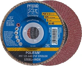 Pferd PFF 125 A 40 PSF STEELOX POLIFAN Fächerschleifscheibe K40, 125x22.23mm, 10 Stück