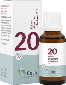 Schüßler-Salze 20 Kalium aluminium sulfuricum D12 Globuli, 15g