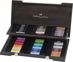 Faber-Castell PITT artist pen sortiert, 90er-Set, Holzkoffer
