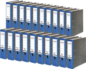 Falken Wolkenmarmor Ordner 2-Ring Recycling, 80mm, A4, blau, 20er-Pack