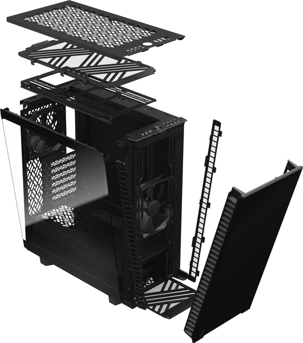 Fractal Design Define 7 Compact Black TG Light Tint, Glasfenster, schallgedämmt