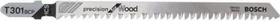 Bosch Professional T301BCP HCS Precision for Wood Stichsägeblatt, 117mm, 25 Stück