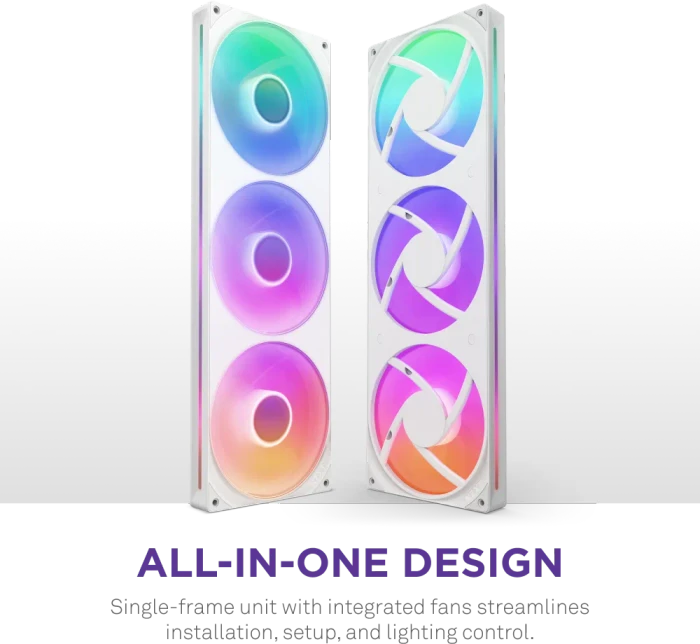 NZXT F Series F420 RGB Core Single-Frame Fan Unit, weiß, LED-Steuerung, 3x 140mm