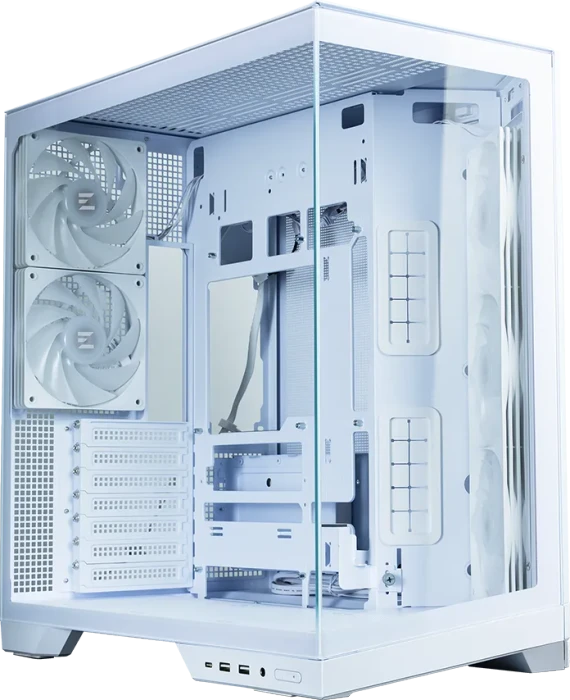 Zalman D50 White, weiß, Glasfenster