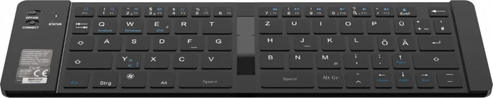 Inca IBK-579BT Recharable Foldable Smart Silver Keyboard, schwarz/silber, Bluetooth, DE