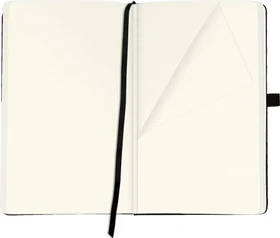 Herlitz Classic Notizbuch, A5, glatt, Kunstleder-Cover, schwarz, 96 Blatt