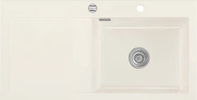 systemceram Mera 100 SL F Einbau Becken rechts mit Ablauffernbedienung magnolie