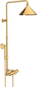 Hansgrohe Axor Showers/Front Showerpipe mit Thermostat und Kopfbrause 240 2jet polished gold optic