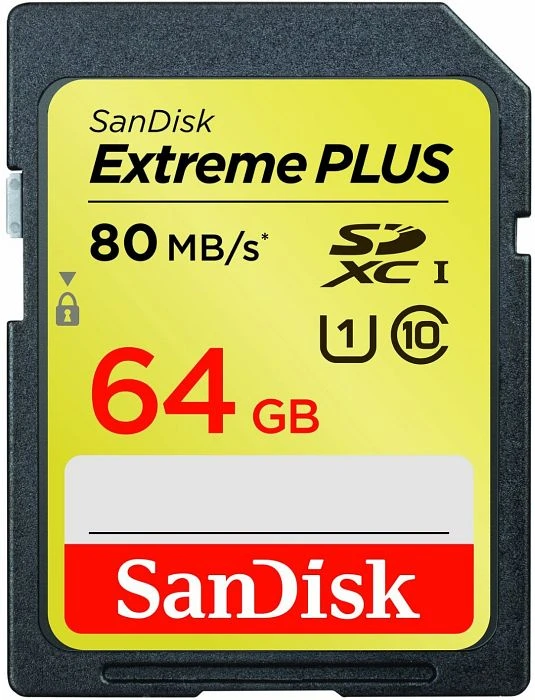 SanDisk Extreme PLUS R80/W60 64GB, UHS-I, Class 10