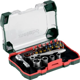 Metabo Bit- und Ratschen-Box SP Bitset/Steckschlüsselsatz inkl. Werkzeugbox, 26-tlg.