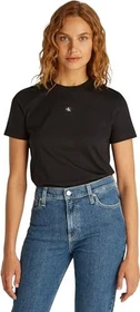Calvin Klein Woven Label Regular Fit T-Shirt kurzarm ck black (Damen)