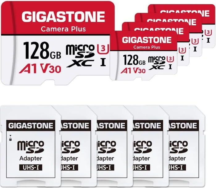 Gigastone Camera Plus R100/W50 128GB Kit, UHS-I U3, A1, Class 10, 5er-Pack
