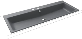 Kaldewei Puro Einbau-Doppelwaschtisch 120x46cm mit 1x3 Hahnlochbohrung, Perl-Effekt, cool grey 70