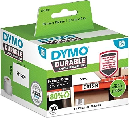 Dymo Hochleistungsetiketten LabelWriter, 59x102mm, weiß, 1er-Pack (300 Etiketten)