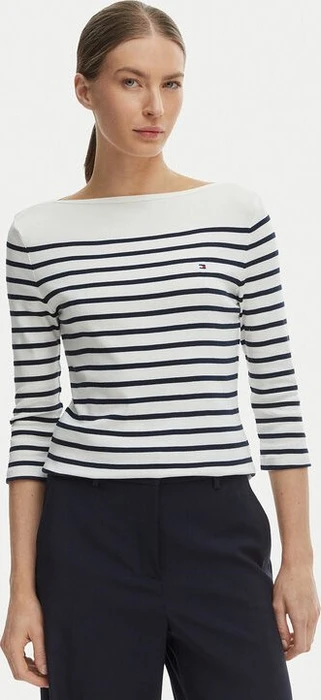 Tommy Hilfiger Slim Fit Shirt 3/4 ecru/dark night navy/stripe (Damen)
