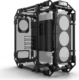 Alphacool Apex Skeleton Carbon, schwarz, Glasfenster (14593)