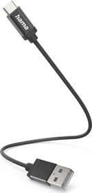 Hama Ladekabel Nylon USB-A/USB-C 0.2m schwarz