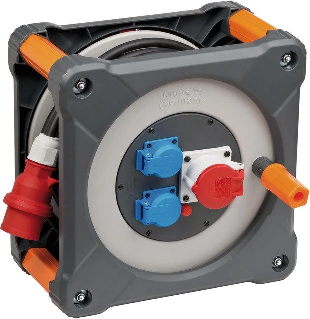 Brennenstuhl professionalLINE Kabeltrommel CEE 1 KD 2200, CEE 400V/16A auf 2x Schuko + 1x CEE 400V/16A, 20m, IP44, H07RN-F 5G2,5