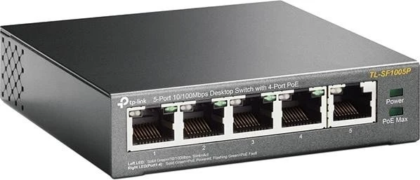 TP-Link TL-SF1000 Desktop Switch, 5x RJ-45, 60W PoE
