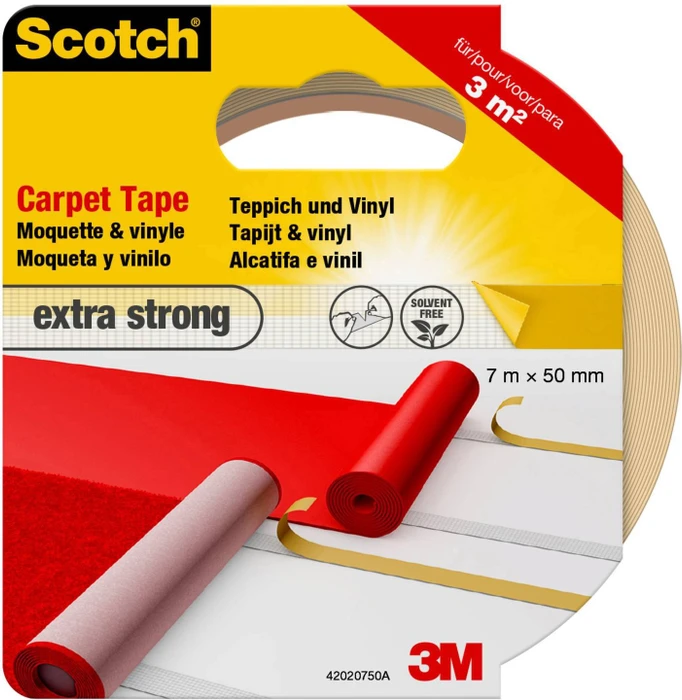 Scotch Teppichklebeband extra stark doppelseitiges Klebeband 50,0 mm x 7,0 m, 1 Rolle