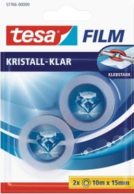 tesa tesafilm 57766 Blister kristall-klar, Klebeband, 15mm/10m, 2 Stück