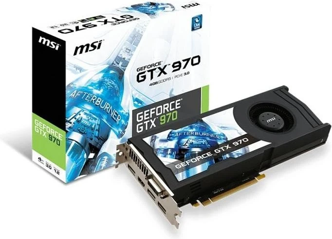 MSI GeForce GTX 970 4GD5, 4GB GDDR5, DVI, HDMI, 3x DP