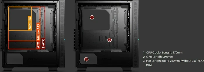 MSI MPG Sekira 100P, Glasfenster