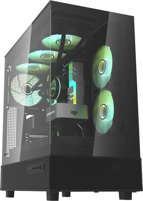 DarkFlash DPX90 Black, Glasfenster