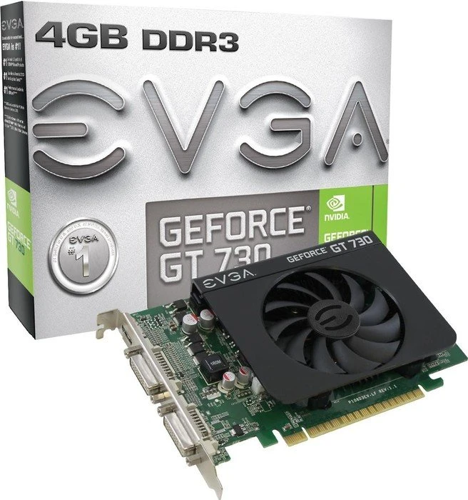 EVGA GeForce GT 730, 4GB DDR3, 2x DVI, Mini HDMI
